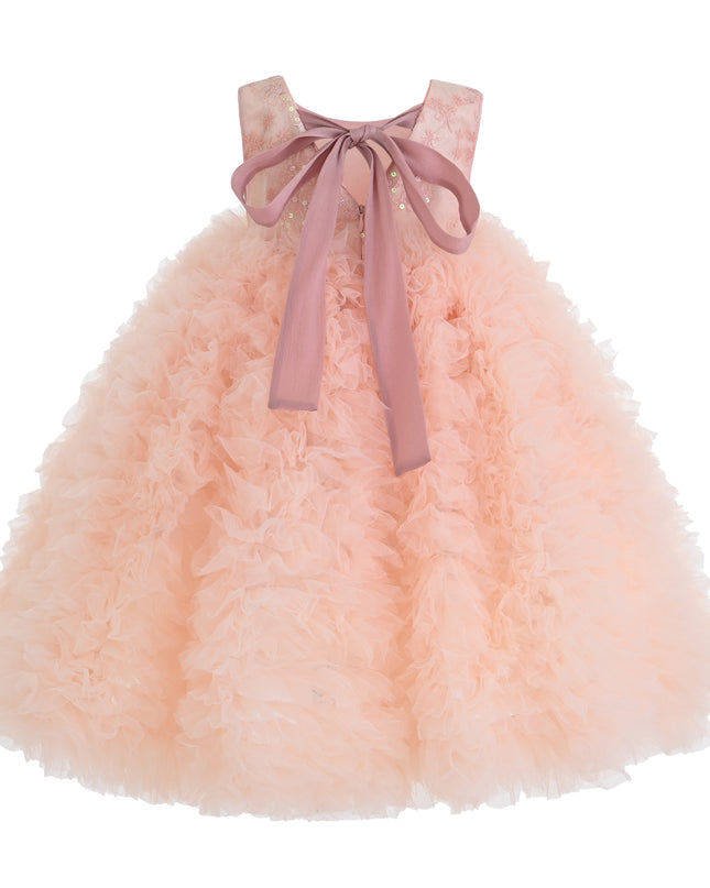 kids atelier Tulleen Pink Beatrice Ruffled Tulle Dress
