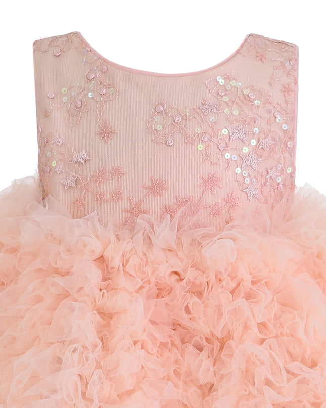 kids atelier Tulleen Pink Beatrice Ruffled Tulle Dress