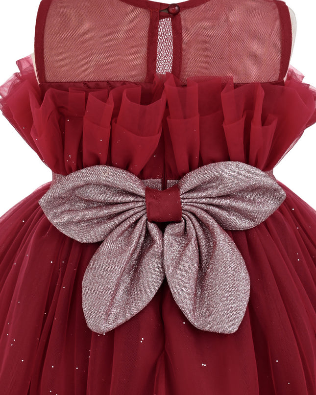 kids atelier tulleen Red Isolara Tulle Glitter Bow Dress