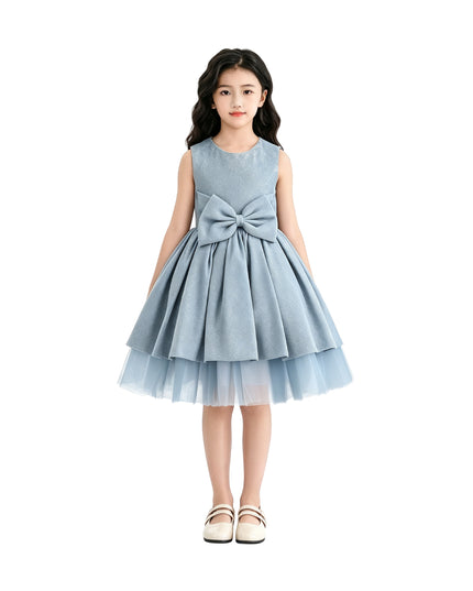 kids atelier tulleen Blue Isalyn Glitter Bow Dress