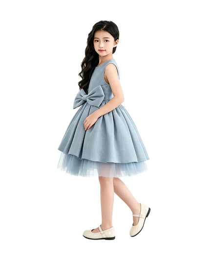 kids atelier tulleen Blue Isalyn Glitter Bow Dress