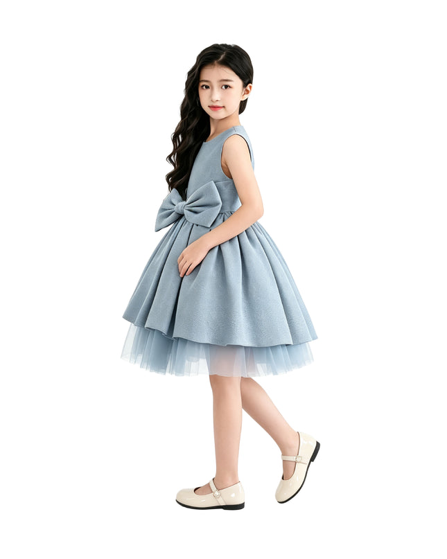 kids atelier tulleen Blue Isalyn Glitter Bow Dress