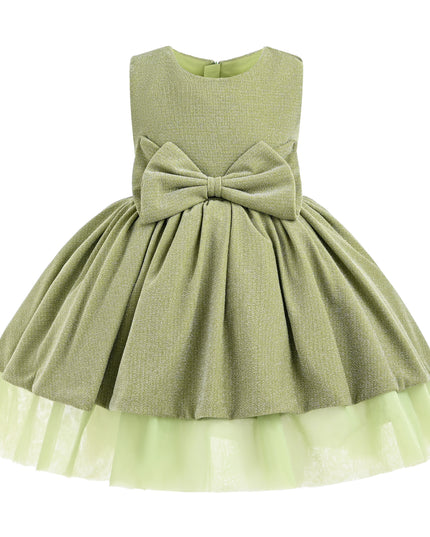 kids atelier tulleen Green Isalyn Glitter Bow Dress