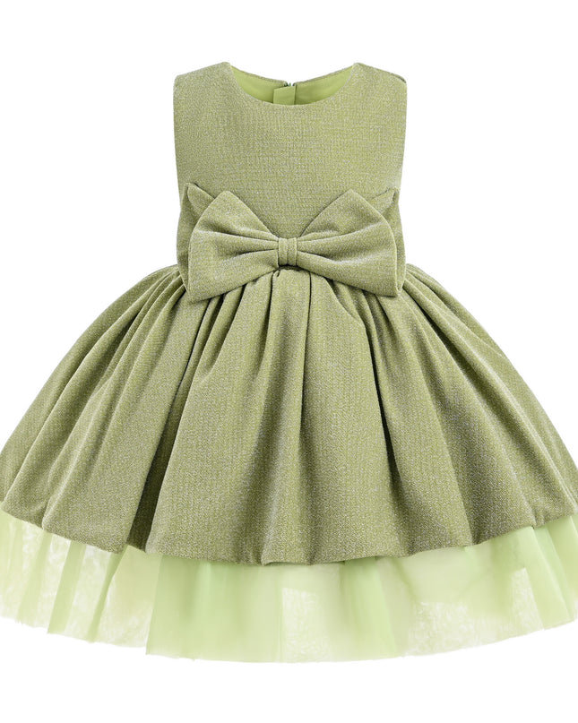 kids atelier tulleen Green Isalyn Glitter Bow Dress