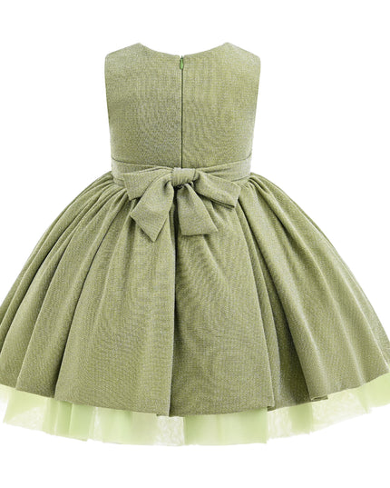 kids atelier tulleen Green Isalyn Glitter Bow Dress