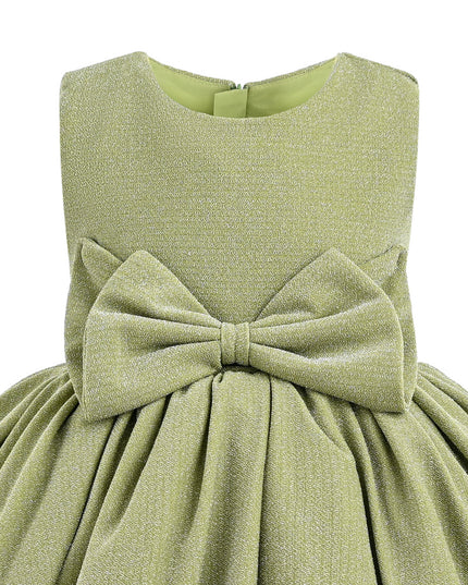 kids atelier tulleen Green Isalyn Glitter Bow Dress