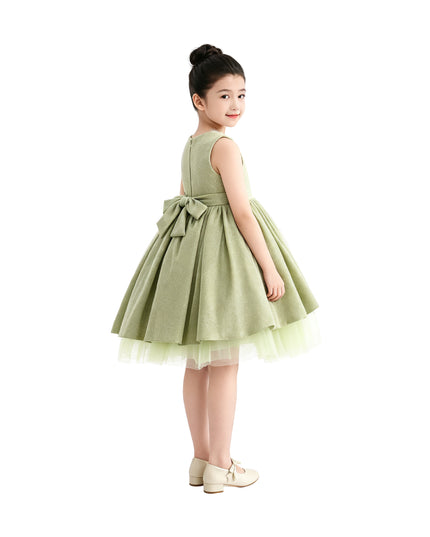 kids atelier tulleen Green Isalyn Glitter Bow Dress