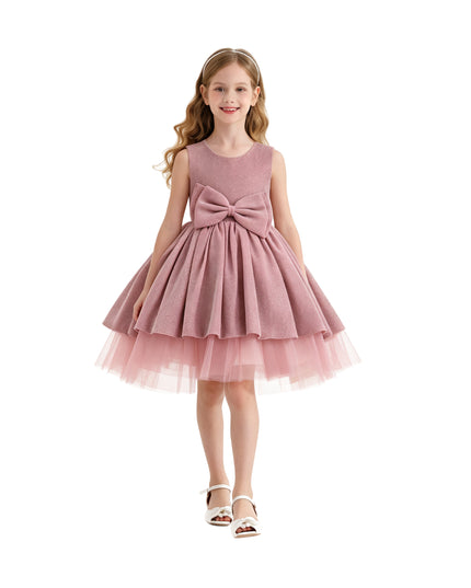 kids atelier tulleen Pink Isalyn Glitter Bow Dress