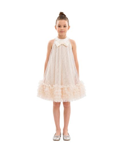 kids atelier tulleen Beige Tansy Petal Cascade Dress