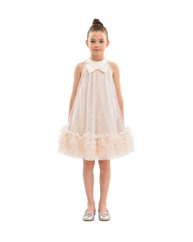 kids atelier tulleen Beige Tansy Petal Cascade Dress