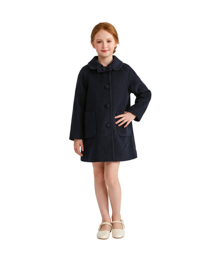 kids atelier tulleen Navy Winter Bow Coat