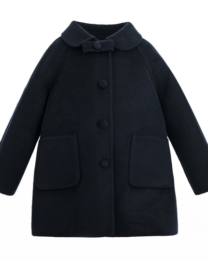 kids atelier tulleen Navy Winter Bow Coat