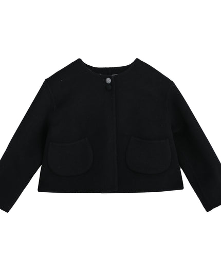 kids atelier tulleen Black Button Wool Jacket