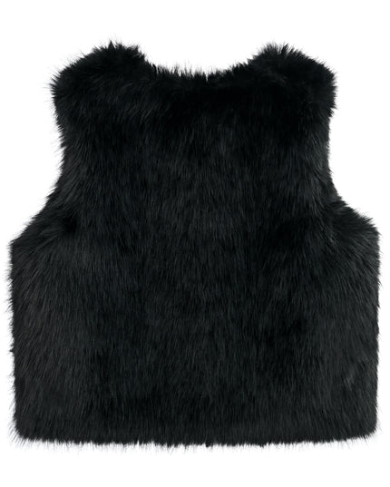 kids atelier tulleen Black Faux Fur Chic Vest
