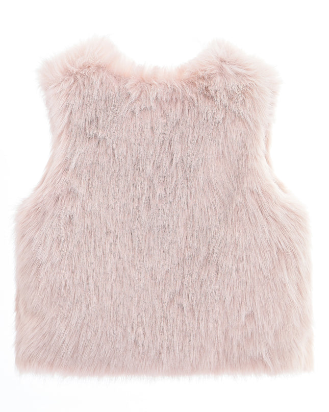 kids atelier tulleen Rose Faux Fur Chic Vest