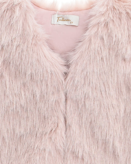 kids atelier tulleen Rose Faux Fur Chic Vest