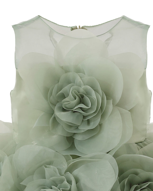 kids atelier tulleen Green Briellea Embellished Sleeveless Dress