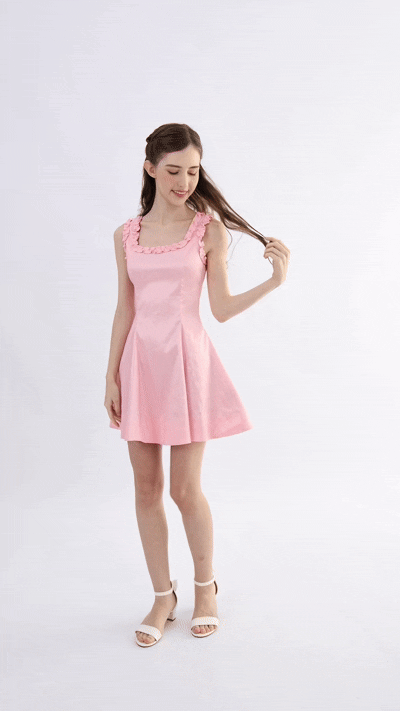 kids atelier tulleen Light Pink Ruffle Strap Dress