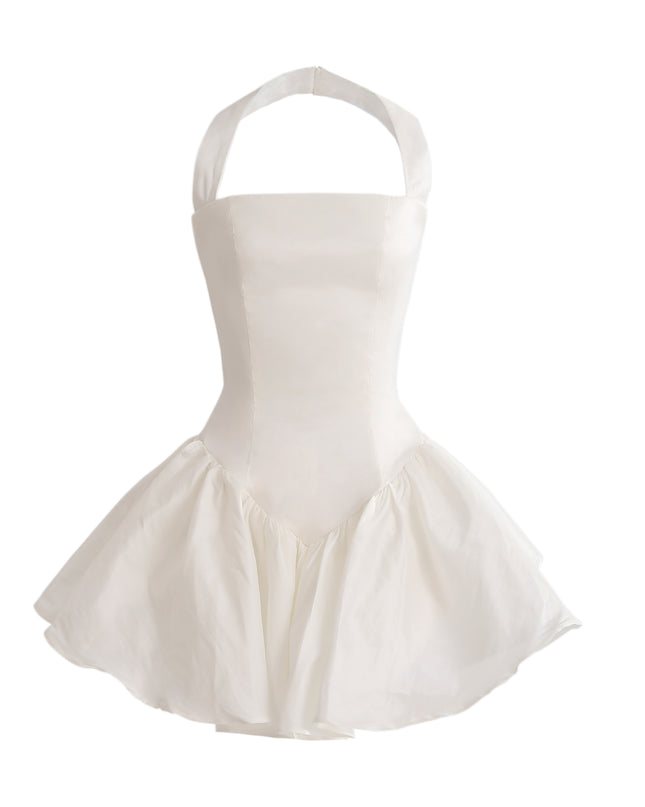 kids atelier tulleen White Halter Flared Dress