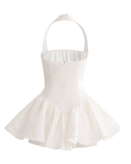 kids atelier tulleen White Halter Flared Dress