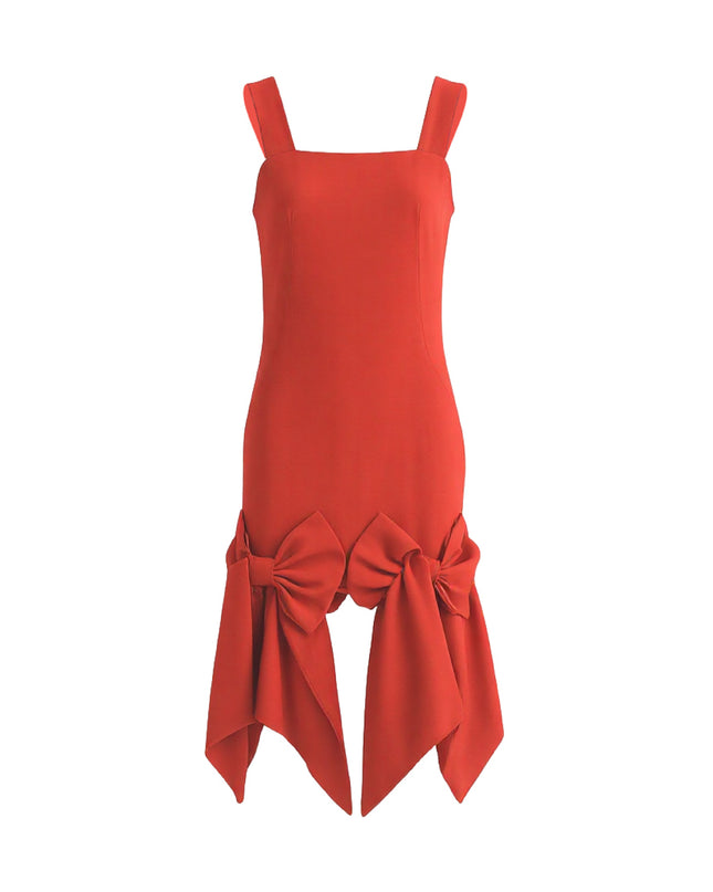 kids atelier tulleen Radiant Red Bow-Tail Dress
