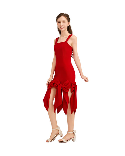 kids atelier tulleen Radiant Red Bow-Tail Dress