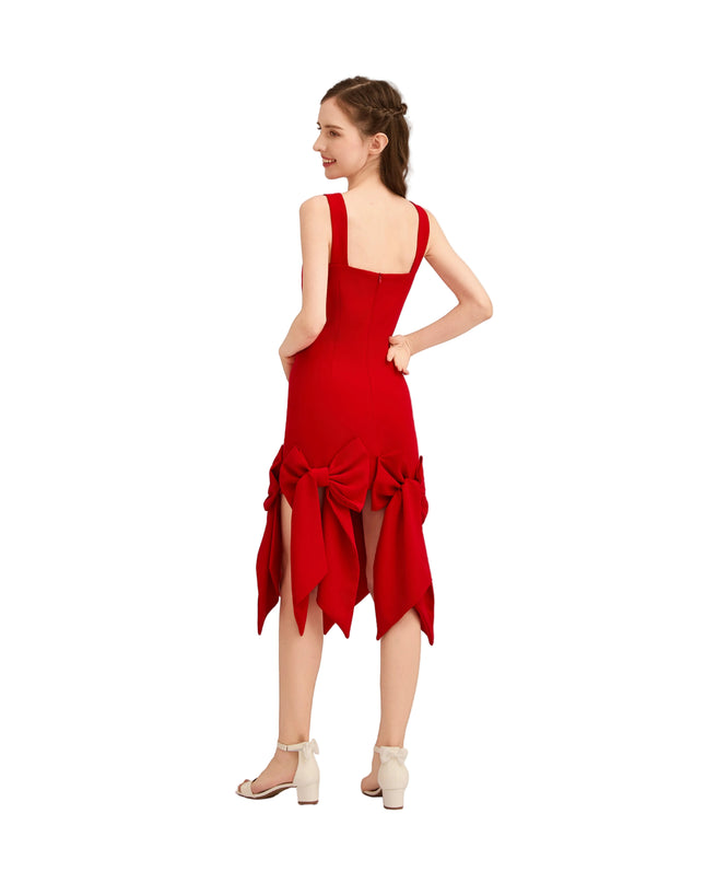 kids atelier tulleen Radiant Red Bow-Tail Dress