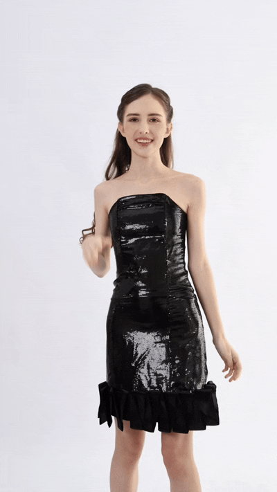 kids atelier tulleen Black Satin Strapless Dress