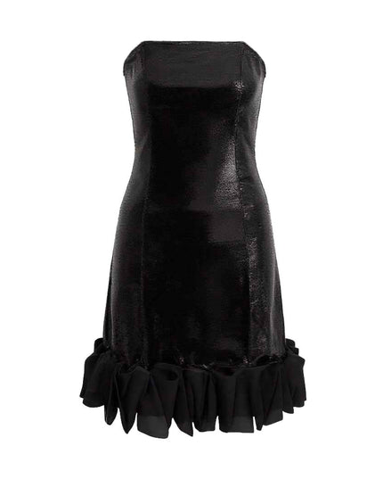 kids atelier tulleen Black Satin Strapless Dress