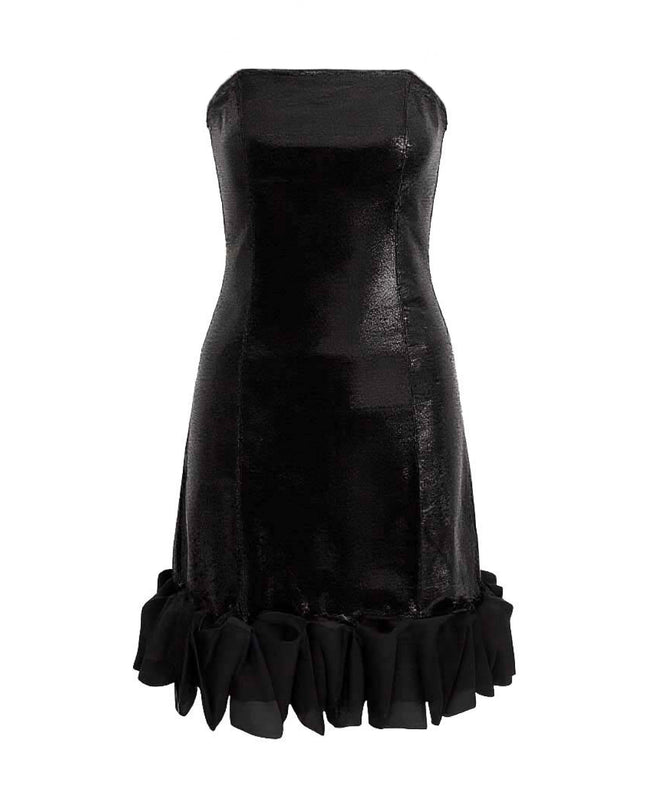 kids atelier tulleen Black Satin Strapless Dress