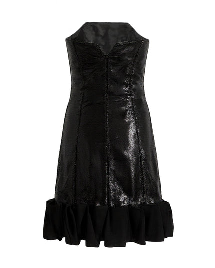kids atelier tulleen Black Satin Strapless Dress
