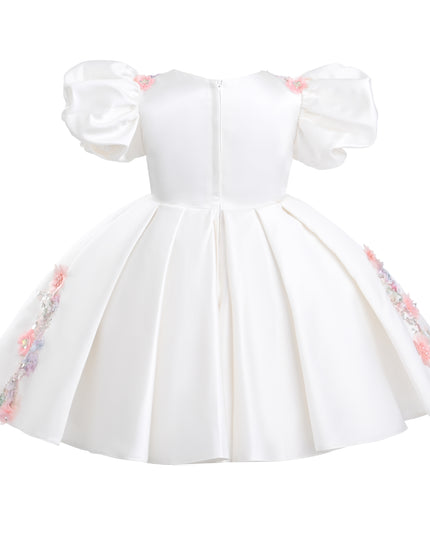 kids atelier tulleen White Noeline Floral Appliqué Dress