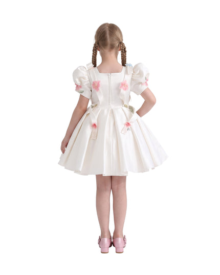 kids atelier tulleen White Elarose Floral Embellished Dress