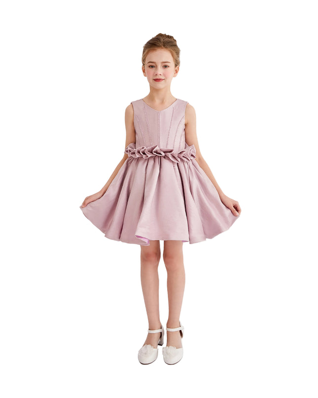 kids atelier tulleen Purple Ruffle Waist Formal Dress