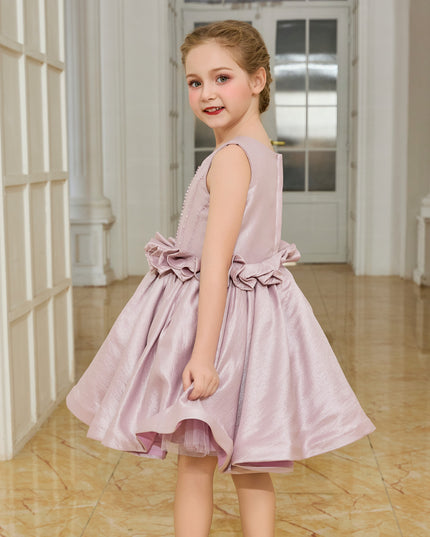 kids atelier tulleen Purple Ruffle Waist Formal Dress