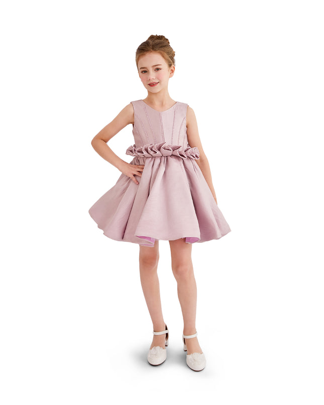 kids atelier tulleen Purple Ruffle Waist Formal Dress