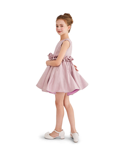 kids atelier tulleen Purple Ruffle Waist Formal Dress
