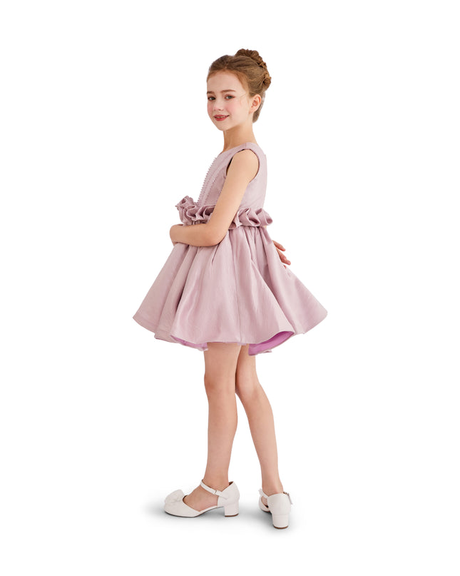 kids atelier tulleen Purple Ruffle Waist Formal Dress