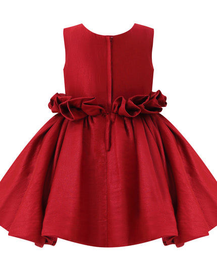 kids atelier tulleen Red Ruffle Waist Formal Dress