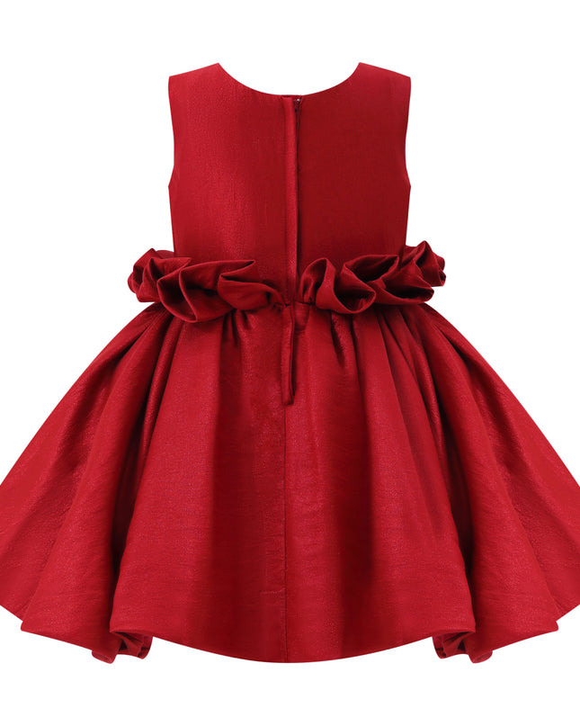 kids atelier tulleen Red Ruffle Waist Formal Dress
