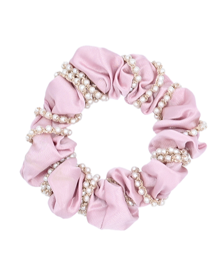 mimi tutu-MTPCS25008-Pearl Wrapped Satin Scrunchie