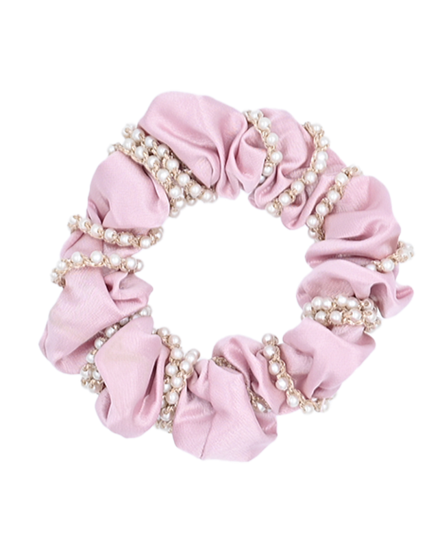 mimi tutu-MTPCS25008-Pearl Wrapped Satin Scrunchie