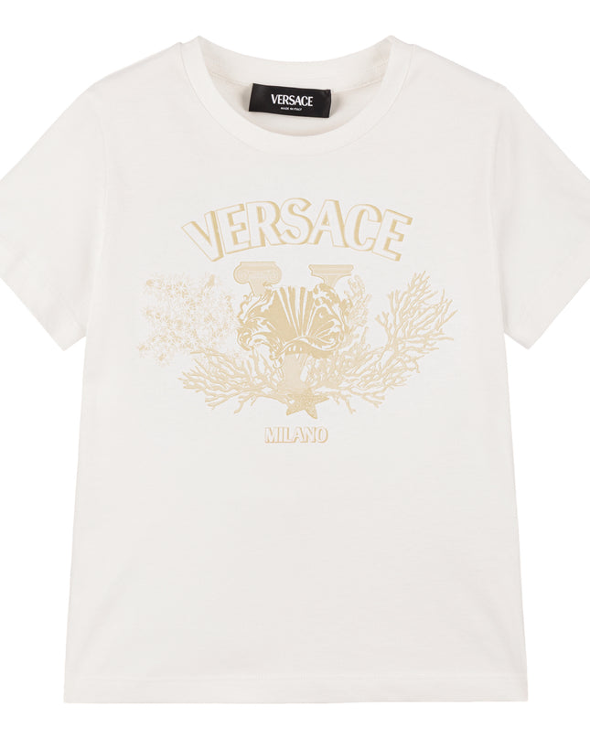 Ivory Cotton University Coral T-Shirt
