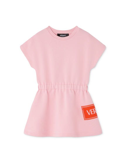 Versace Girls' Fleece 90's Vintage Logo Print Dress - Baby, Little Kid - Pastel Pink - 4 Versace Girls' Fleece 90's Vintage Logo Print Dress - Baby, Little Kid - Pastel Pink - 4