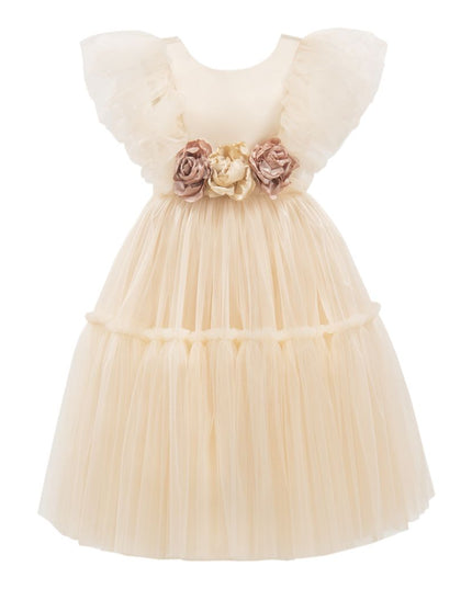 Tulleen-2784-Capp-La Croix-Fluttered Sleeves Dress