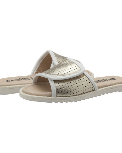 OLD SOLES-SPORTY SLIDE-#7020-GOLD/SNOW