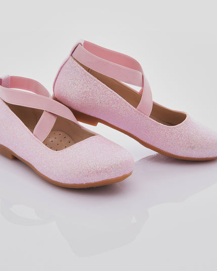 PERLA-SHOES v2-V50B-GLITTER BUBBLEGUM PINK BALLERINA SHOES