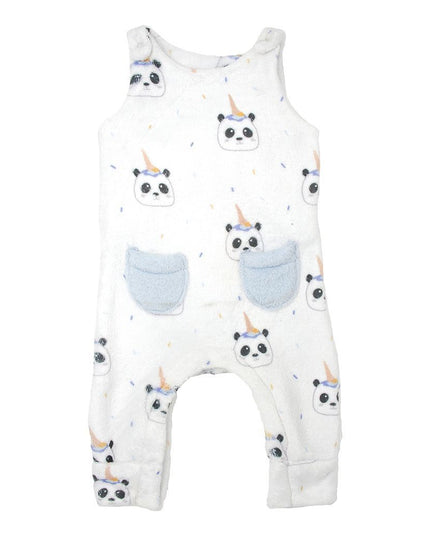 MILKTOLOGY-MILK469-PANDA BEAR ROMPER-PANDA PRINT/POWDER BLUE