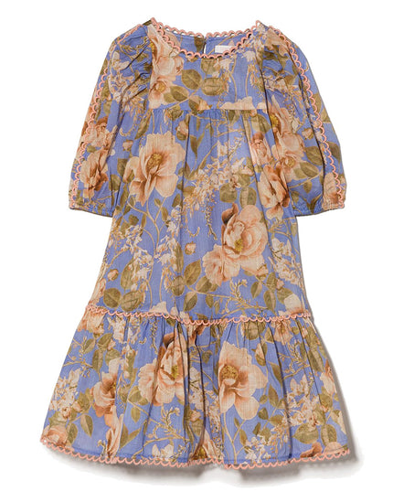 ZIMMERMANN-3095DROS-ROSA PUFF SLEEVE DRESS-LILAC PEONY FLORAL
