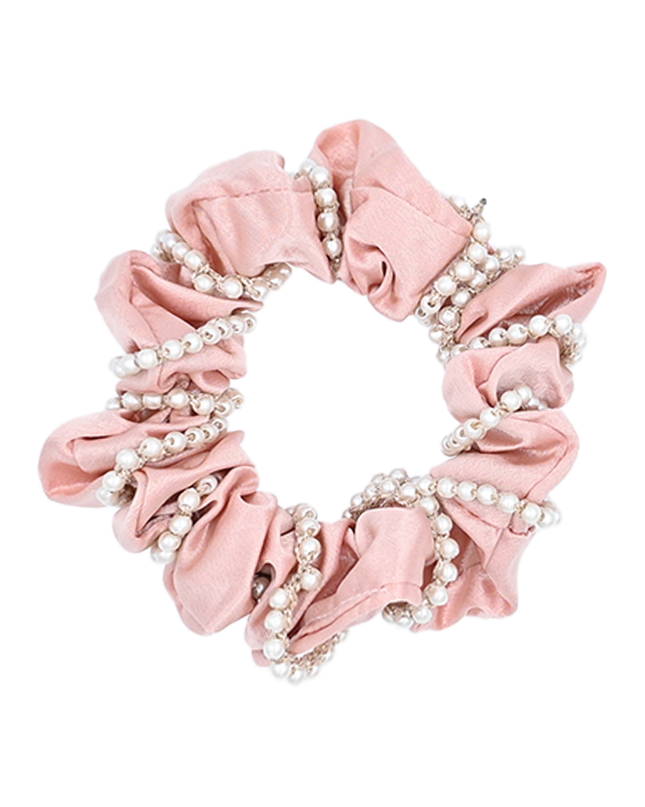 mimi tutu-MTPCS25008-Pearl Wrapped Satin Scrunchie